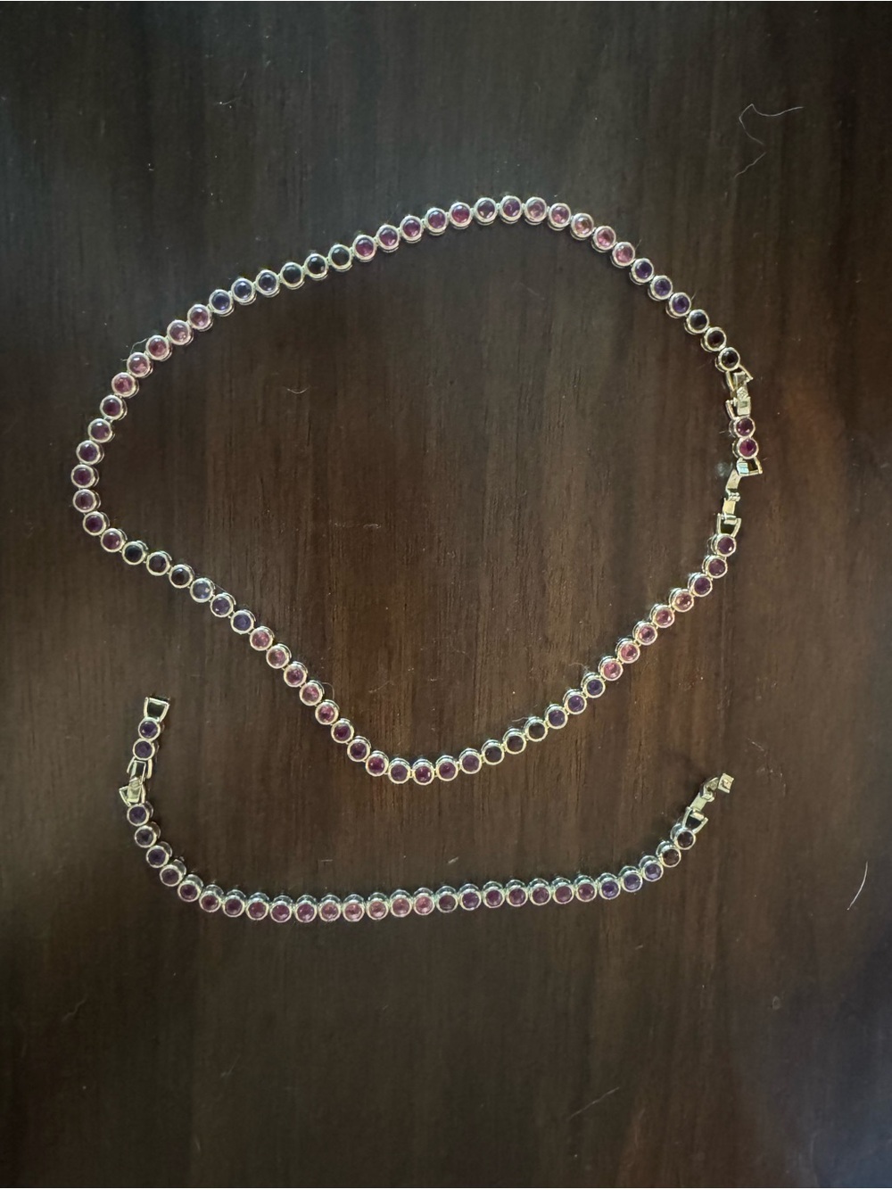 Kendra Scott  Carmen Necklace and Bracelet Set with Purple/pink Stones in gold